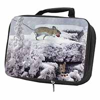 Field Mice, Snow Mouse Black Insulated School Lunch Box/Picnic Bag