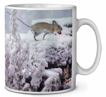 Field Mice, Snow Mouse Ceramic 10oz Coffee Mug/Tea Cup