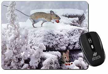 Field Mice, Snow Mouse Computer Mouse Mat