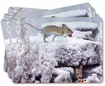 Field Mice, Snow Mouse Picture Placemats in Gift Box
