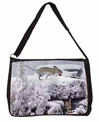 Field Mice, Snow Mouse Large Black Laptop Shoulder Bag School/College