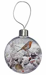 Snow Mouse and Robin Print Christmas Bauble