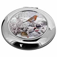 Snow Mouse and Robin Print Make-Up Round Compact Mirror