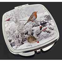 Snow Mouse and Robin Print Make-Up Compact Mirror