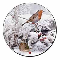 Snow Mouse and Robin Print Fridge Magnet Printed Full Colour