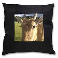 Pretty Antelope Black Border Satin Feel Cushion Cover With Pillow Insert
