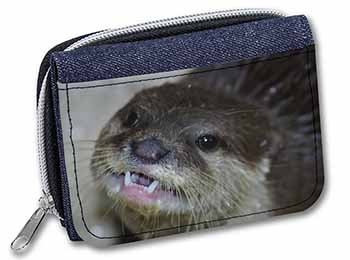 Cheeky Otters Face Unisex Denim Purse Wallet