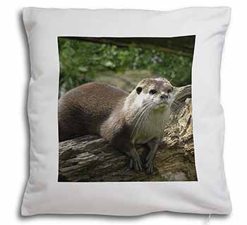 River Otter Soft White Velvet Feel Scatter Cushion