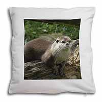 River Otter Soft White Velvet Feel Scatter Cushion