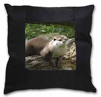 River Otter Black Satin Feel Scatter Cushion