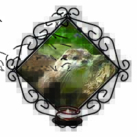 River Otter Wrought Iron Wall Art Candle Holder