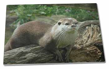 Large Glass Cutting Chopping Board River Otter