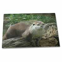 Large Glass Cutting Chopping Board River Otter
