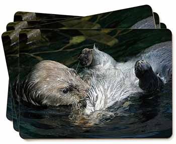 Floating Otter Picture Placemats in Gift Box