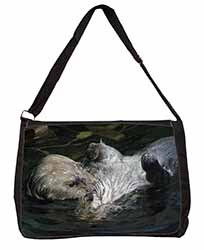Floating Otter Large Black Laptop Shoulder Bag School/College