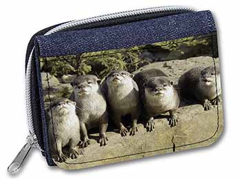 Cute Otters Unisex Denim Purse Wallet