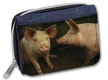 Pigs in Sty Unisex Denim Purse Wallet