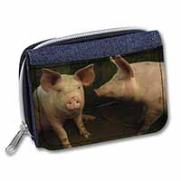 Pigs in Sty Unisex Denim Purse Wallet