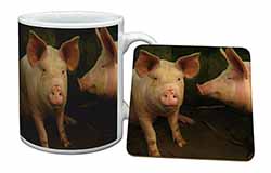 Pigs in Sty Mug and Coaster Set