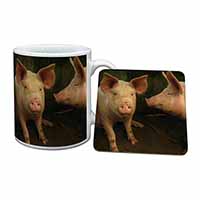 Pigs in Sty Mug and Coaster Set