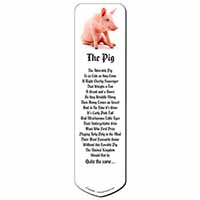 Cute Pink Pig Bookmark, Book mark, Printed full colour