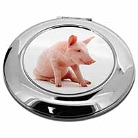 Cute Pink Pig Make-Up Round Compact Mirror