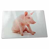 Large Glass Cutting Chopping Board Cute Pink Pig