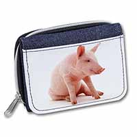 Cute Pink Pig Unisex Denim Purse Wallet