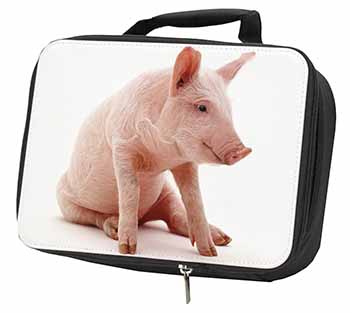 Cute Pink Pig Black Insulated School Lunch Box/Picnic Bag