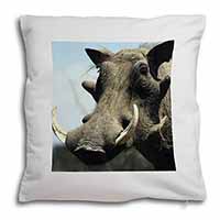 Wart Hog-African Pig Soft White Velvet Feel Scatter Cushion