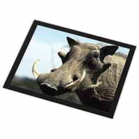 Wart Hog-African Pig Black Rim High Quality Glass Placemat