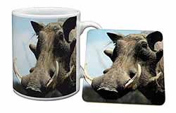 Wart Hog-African Pig Mug and Coaster Set