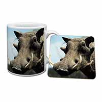 Wart Hog-African Pig Mug and Coaster Set