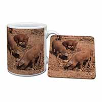 New Baby Pigs Mug and Coaster Set