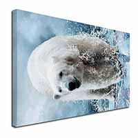 Polar Bear on Ice Water Canvas X-Large 30"x20" Wall Art Print