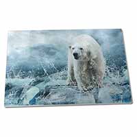 Large Glass Cutting Chopping Board Polar Bear on Ice Water