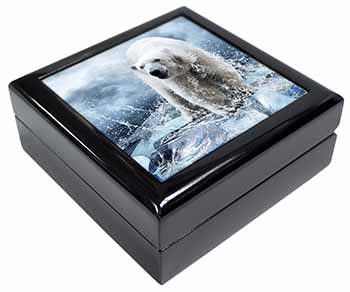 Polar Bear on Ice Water Keepsake/Jewellery Box