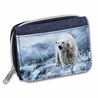 Polar Bear on Ice Water Unisex Denim Purse Wallet