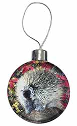 Porcupine Wildlife Print Christmas Bauble