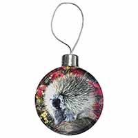 Porcupine Wildlife Print Christmas Bauble