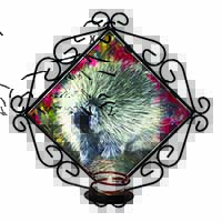 Porcupine Wildlife Print Wrought Iron Wall Art Candle Holder