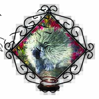 Porcupine Wildlife Print Wrought Iron Wall Art Candle Holder