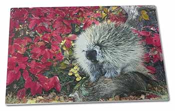 Large Glass Cutting Chopping Board Porcupine Wildlife Print