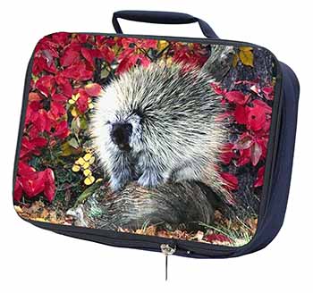 Porcupine Wildlife Print Navy Insulated School Lunch Box/Picnic Bag