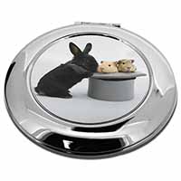 Rabbit and Guinea Pigs in Top Hat Make-Up Round Compact Mirror