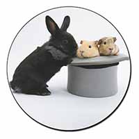 Rabbit and Guinea Pigs in Top Hat Fridge Magnet Printed Full Colour
