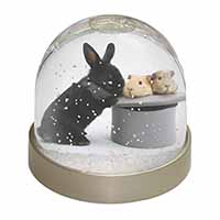 Rabbit and Guinea Pigs in Top Hat Snow Globe Photo Waterball