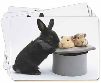 Rabbit and Guinea Pigs in Top Hat Picture Placemats in Gift Box