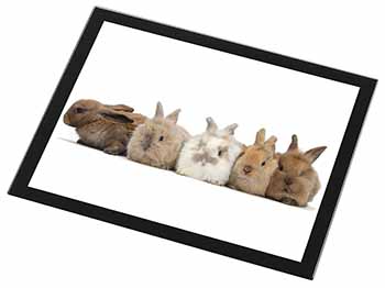 Cute Rabbits Black Rim High Quality Glass Placemat