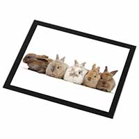 Cute Rabbits Black Rim High Quality Glass Placemat